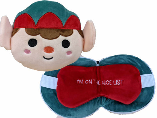 Plush Elf Travel Pillow & Eye Mask